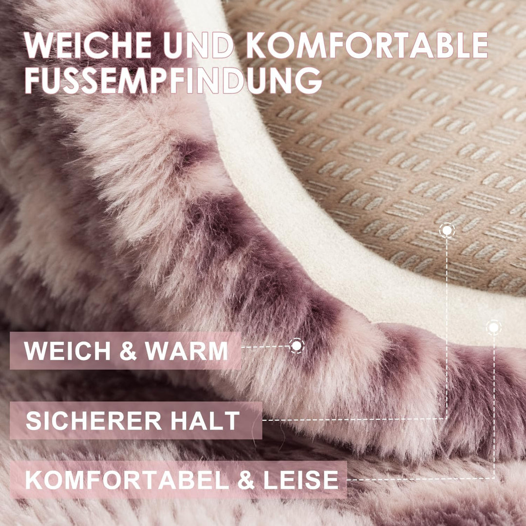 ROHATIM Schlafzimmer Plüsch Teppich Rund,Flauschiger Teppich für Wohnzimmer,modernes Wohnzimmer,Mädc