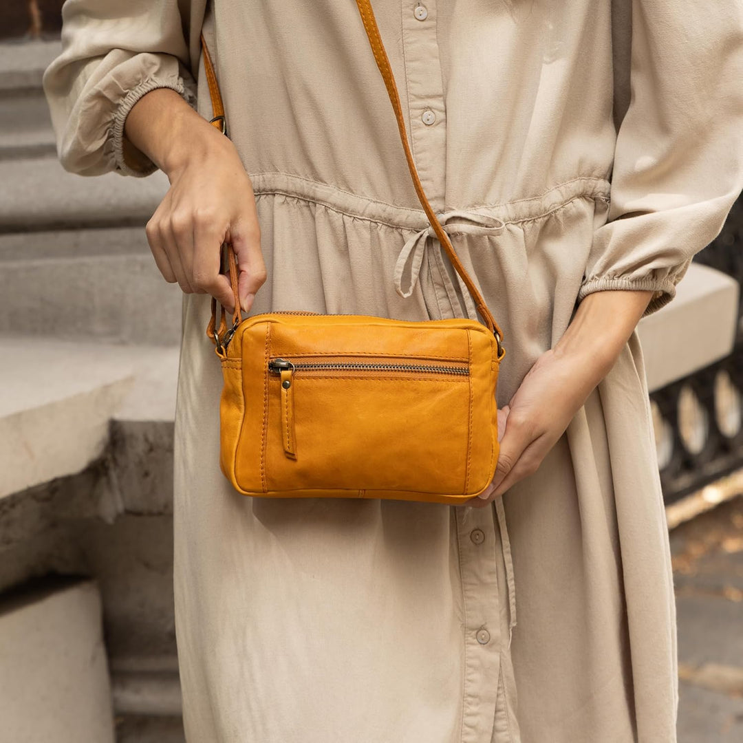 Gusti Handtasche Leder - Dominic Damen Handtasche Schultertasche Partytasche Festivaltasche Ledertas