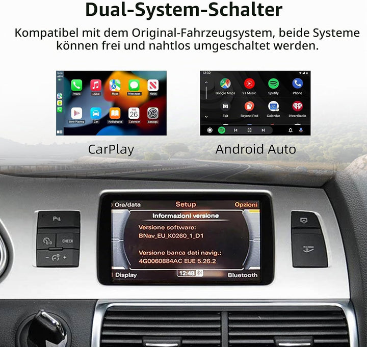 EZoneTronics Wireless CarPlay &amp; Android Auto Retrofit Kit Decoder für Audi A6/Q7 2009-2015 mit MMI 3