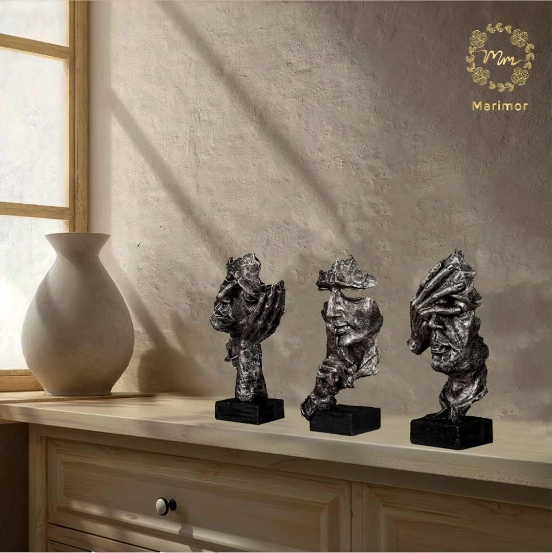 Marimor Statuen 3 Stück Skulpturen Deko modern Dekoration Skulptur Dekoartikel Deko Skulptur und Büs