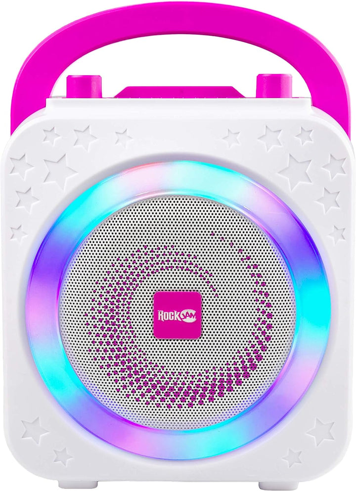 RockJam 10-Watt Rechargeable Bluetooth Karaoke Machine with Two Microphones, Voice Changing Effects