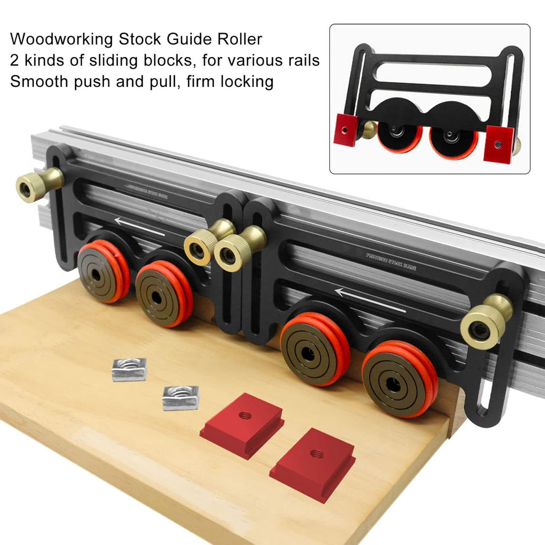 Lagerrollenführungen für die Holzbearbeitung für Tischkreissägen, mit Gleitblöcken, Doppelradlager-F