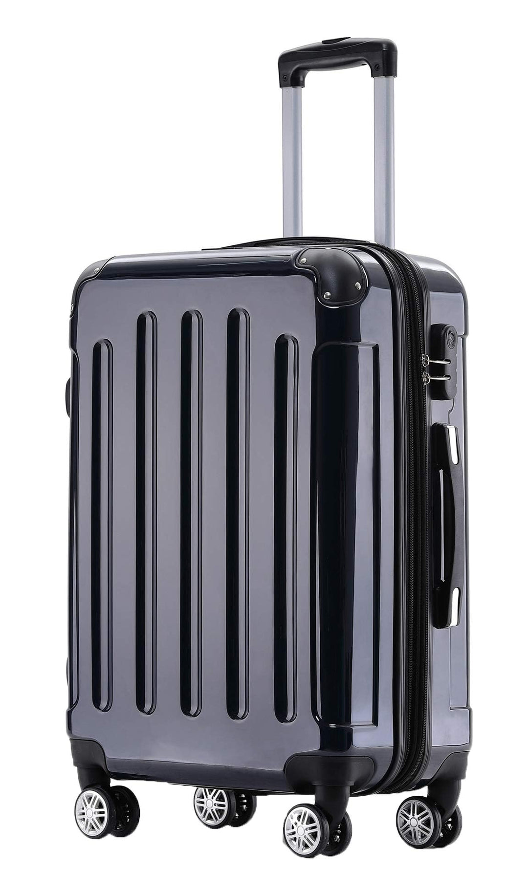 BEIBYE Zwillingsrollen 2048 Hartschale Trolley Koffer Reisekoffer in M-L-XL-Set in 15 Farben (Dunkel