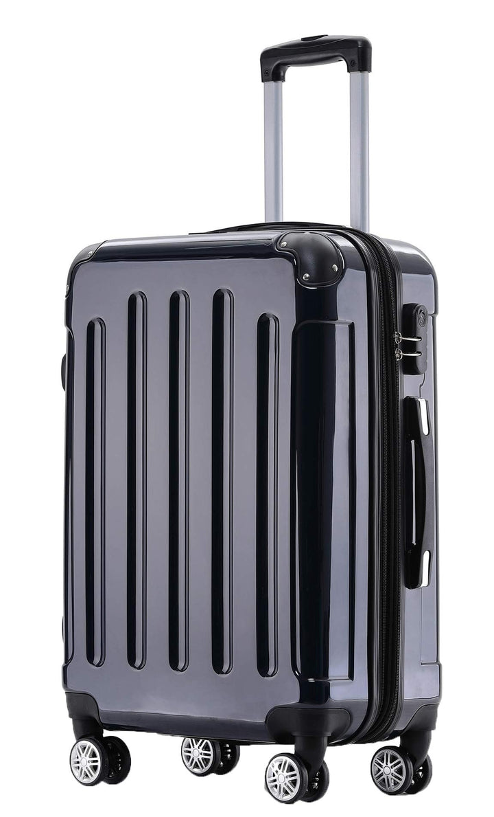 BEIBYE Zwillingsrollen 2048 Hartschale Trolley Koffer Reisekoffer in M-L-XL-Set in 15 Farben (Dunkel