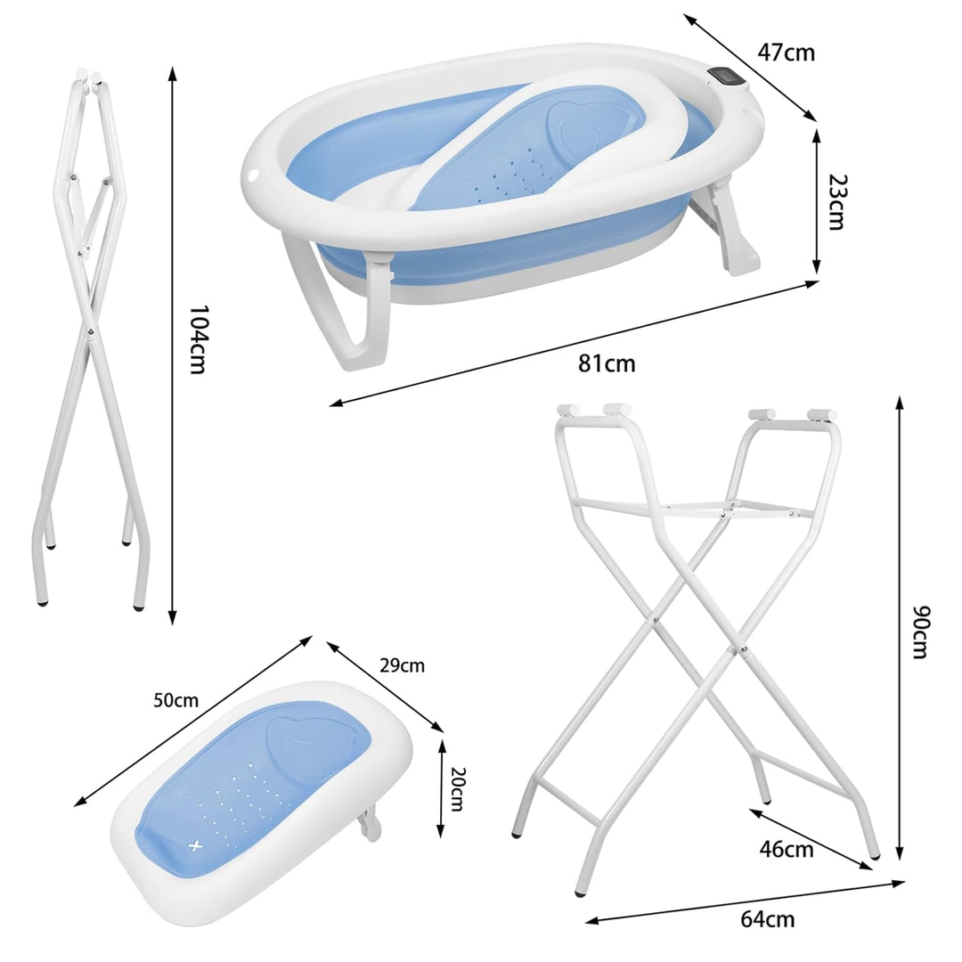 Babybadewanne mit Ständer, ergonomisches Babybad mit Ständer, Organizer für Eltern,Kinderbadewanne m