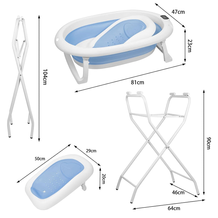 Babybadewanne mit Ständer, ergonomisches Babybad mit Ständer, Organizer für Eltern,Kinderbadewanne m
