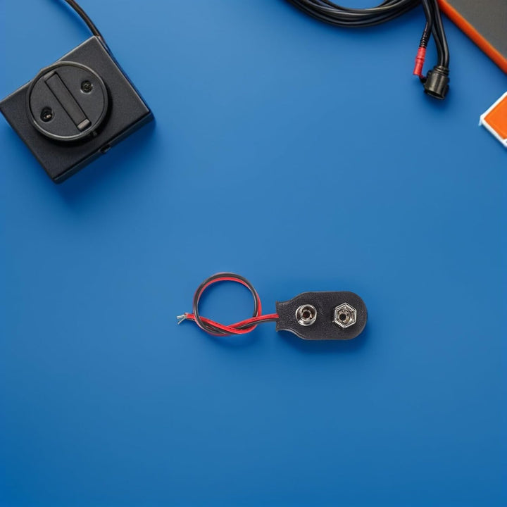 9v Batterieclip mit Kabel Schwarz 10cm Kunststoff 50 Stück Metall