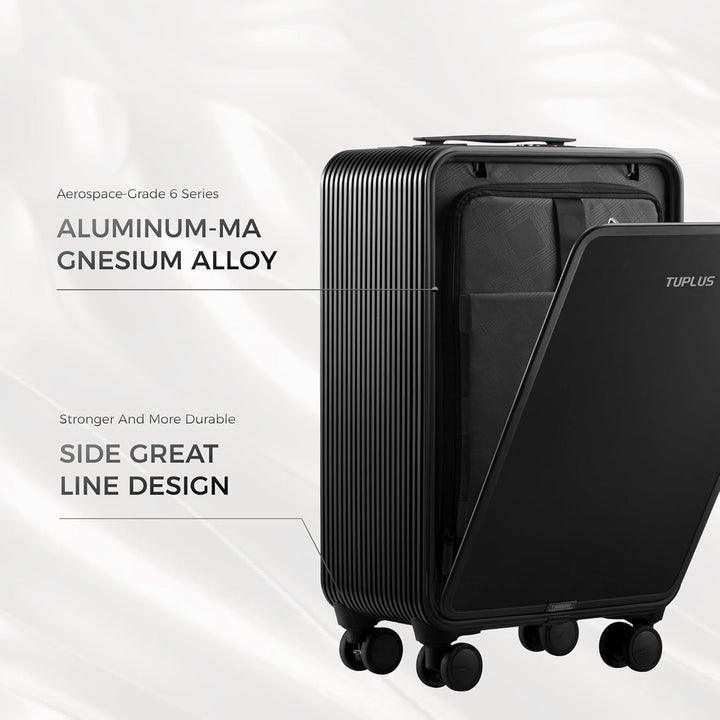 TUPLUS Koffer Aluminium Trolley Rollkoffer mit 4 Rollen Reisekoffer Handgepäck Hartschalenkoffer mit