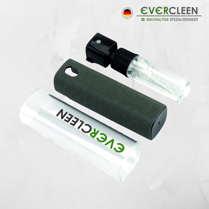 EVERCLEEN Made in Germany Screen Cleaner Pro Bildschirmreiniger 500ml + Mikrofasertuch + 2GO Sprüher