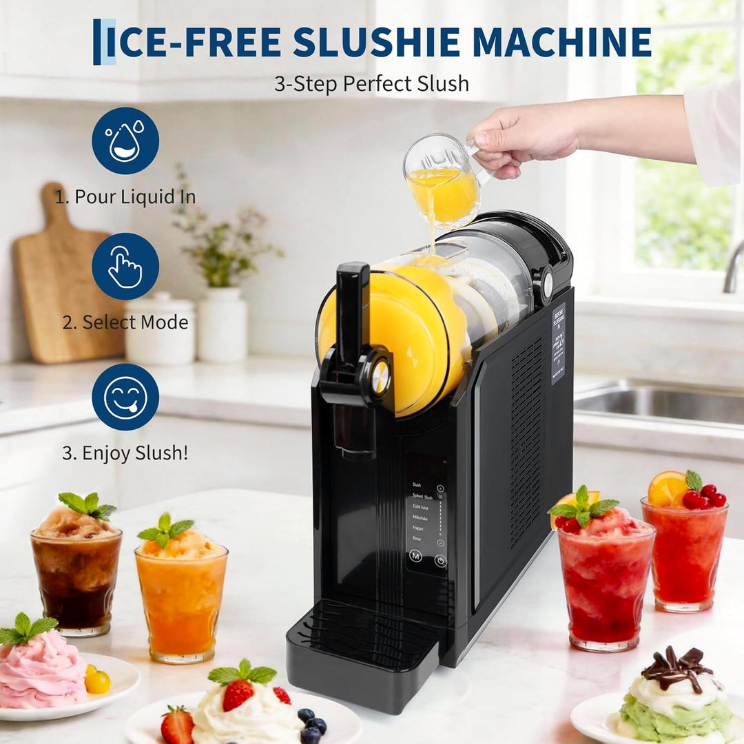 Slush Maschine für Zuhause 2,5L, 5-in-1 Eismaschine für Slushies, Cocktails, Milchshakes, Frappé &amp; F