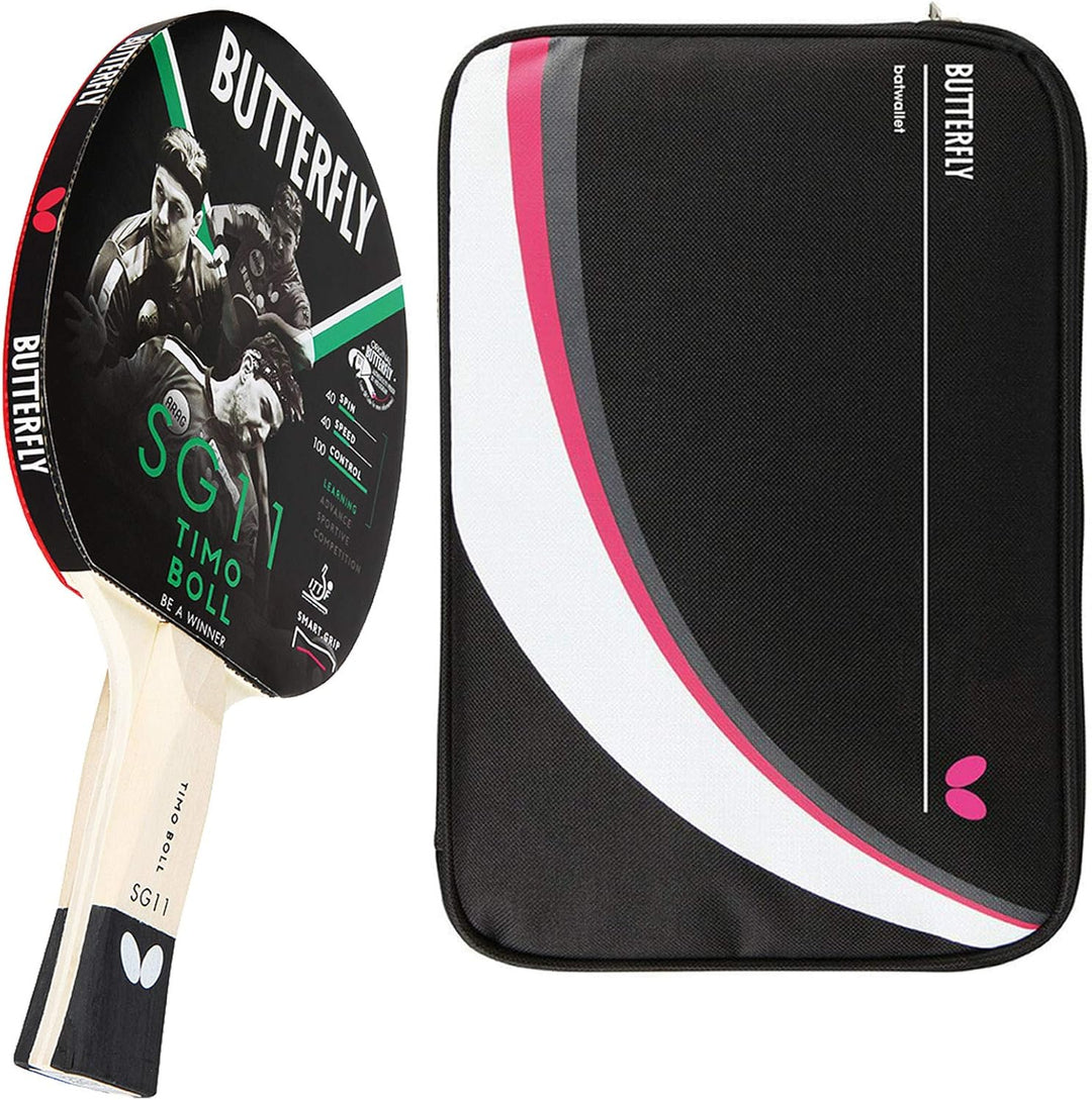 Butterfly Timo Boll SG11 Tischtennisschläger + Tischtennishülle Drive Case 2 | Tischtennisschlägerse