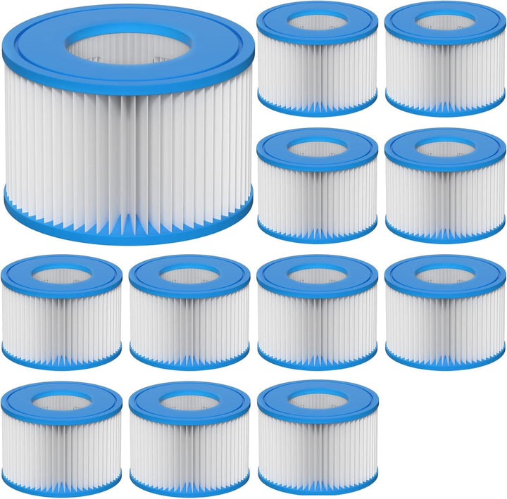 Spa Filter VI, 12 Stück Filterkartuschen VI für Bestway Miami, Monaco Lay-Z-Spa, Vegas, Palm Springs