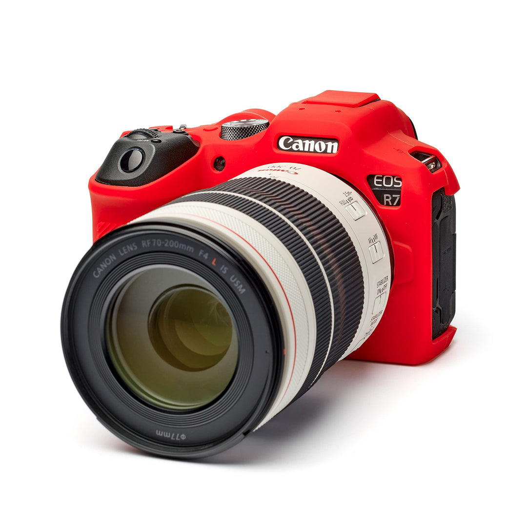 easyCover - Silikon Kameratasche - Schutz für Ihre Kamera - Canon R7 - Rot Red, Red