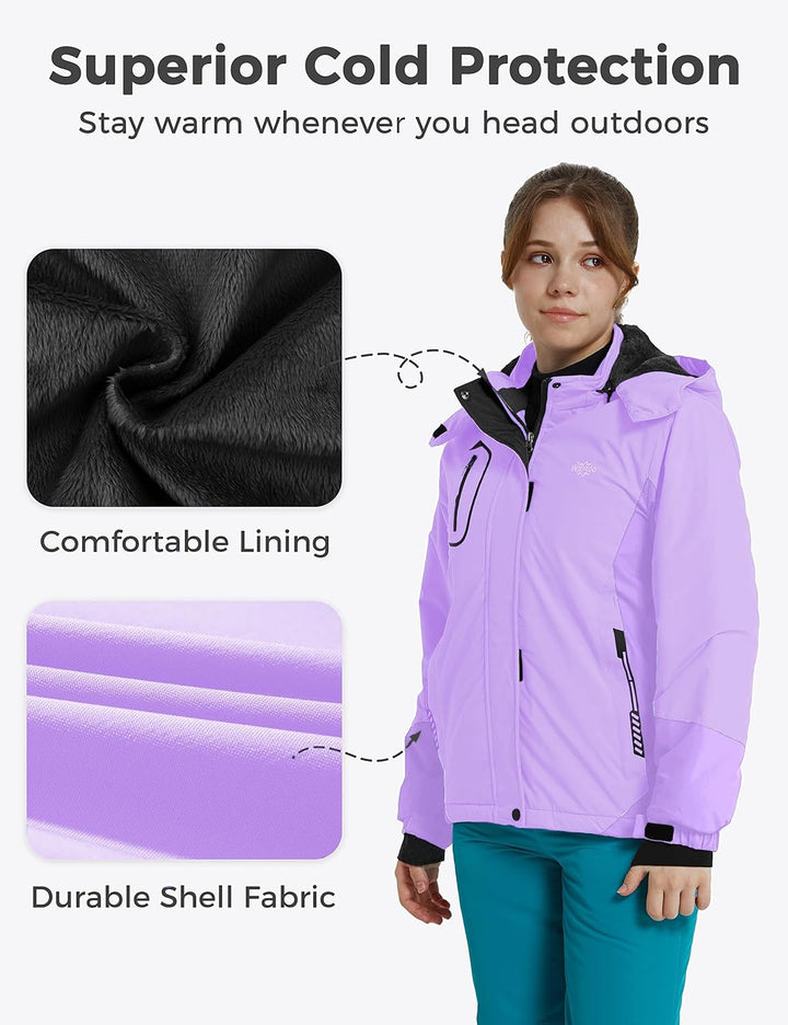 Wantdo Mädchen Berg Ski Jacke Warmer Winter Fleece Mäntel Wasserdichter Atmungsaktive RegenMäntel Ou