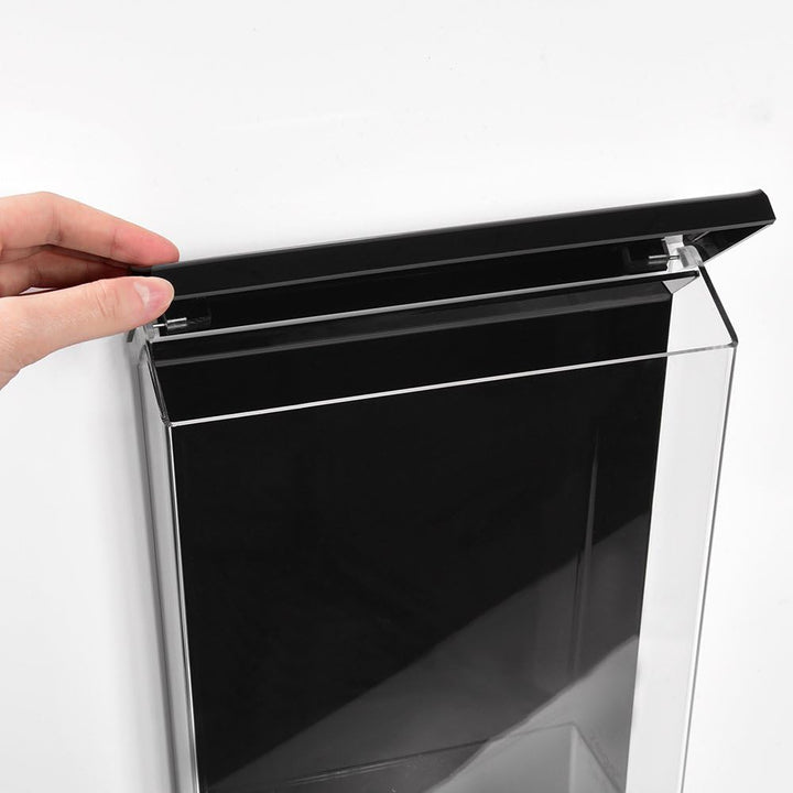 Zeigis DIN A4 Prospektbox/Prospekthalter/Flyerhalter im Hochformat, wetterfest, für Aussen, mit Deck