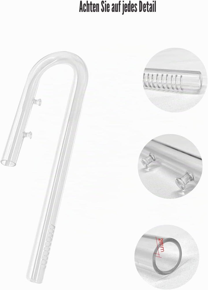 FZONE 13MM Aquarium Glass Lily Pipes Zu- und Ablauf für Aquarien Filter Systems 12/16MM Chläuche (1/