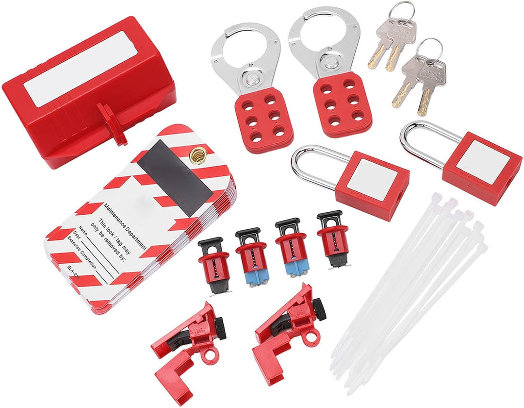 Cocoarm Elektrisches Sperr-Tagout-Set, Loto-Klemmen für Leistungsschalter, mit Vorhängeschloss, Anhä