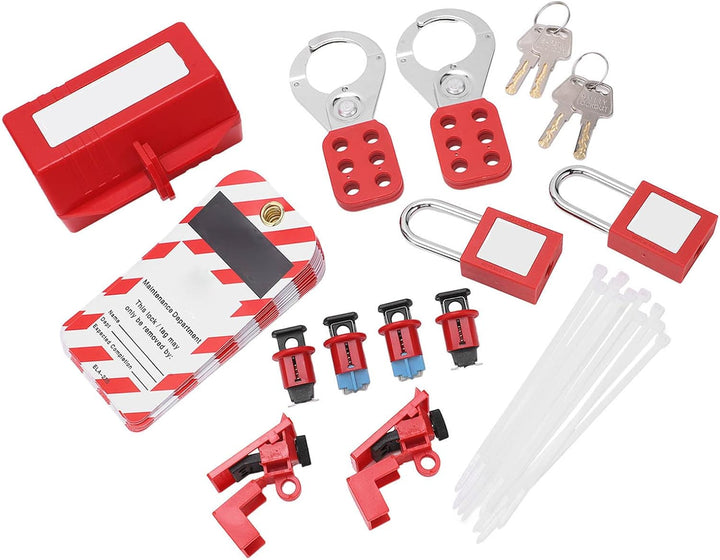 Cocoarm Elektrisches Sperr-Tagout-Set, Loto-Klemmen für Leistungsschalter, mit Vorhängeschloss, Anhä