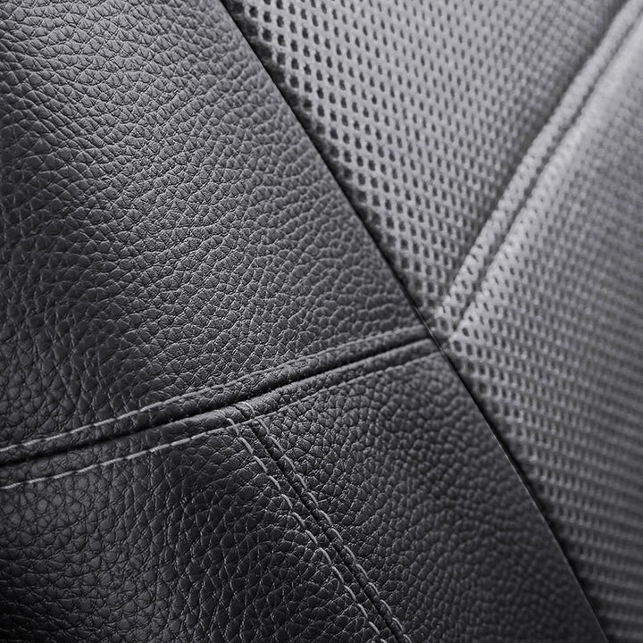 TOYOUN Sitzbezüge für Vans LKWs, Universal Fit Einzel-und Doppelsitze - Kunstleder Mesh-Gewebe, Schw