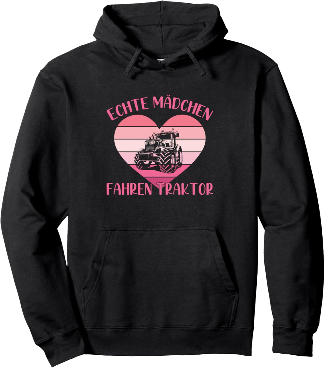 Echte Mädchen Fahren Traktor Landwirtin Bauernhof Trecker Pullover Hoodie