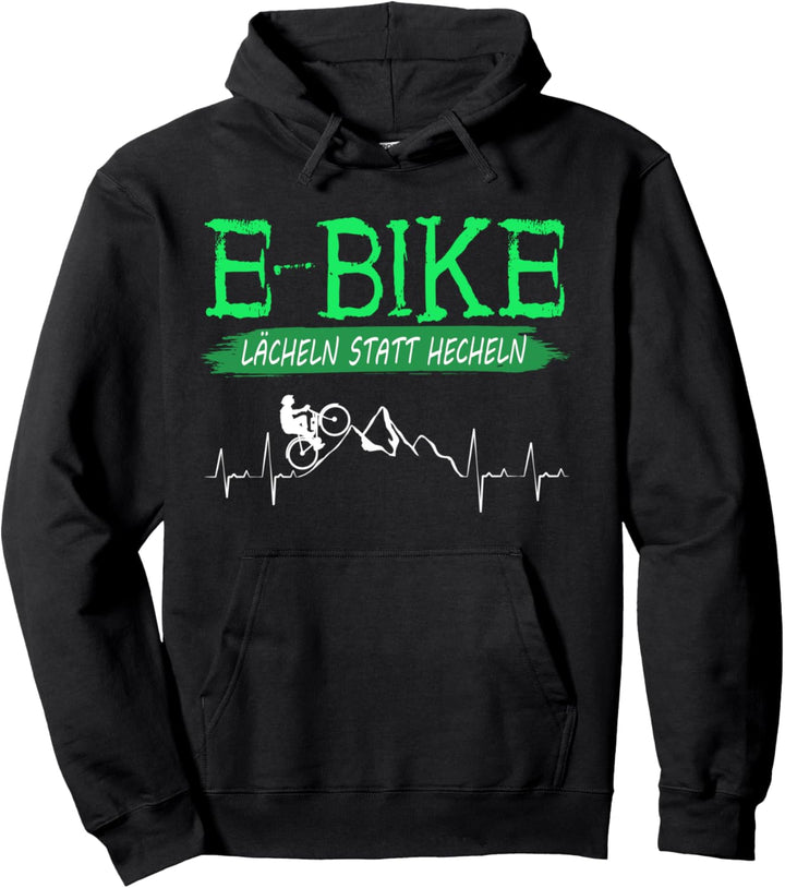E-Bike Lächeln Statt Hecheln Radfahrer Spruch Fun Fahrrad Pullover Hoodie