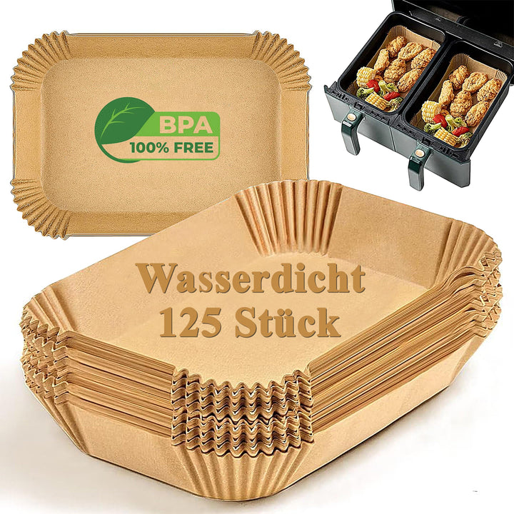 Backpapier für Heissluftfritteuse Ninja Doppelkammer 125 Stück Air Fryer Ninja AF300 EU AF400 AF451