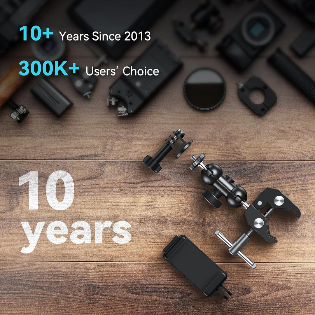 SMALLRIG Upgrade Mini Magic Arm, Kleiner Kugelkopf-Zauberarm mit Klemme, Super Klemme mit rutschfest