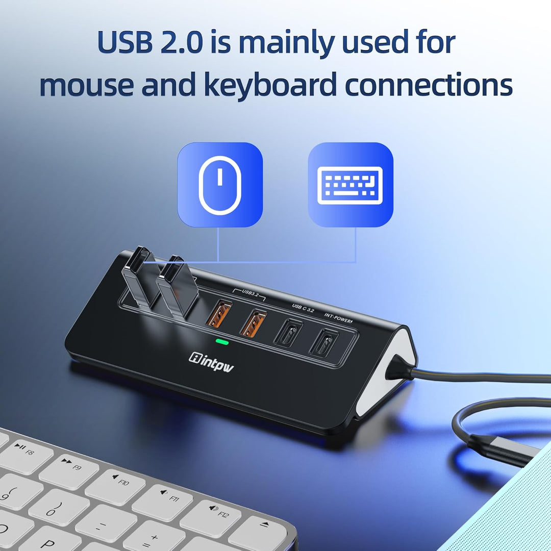P9R PRO USB C Hub, 10-in-1 USB C Docking Station mit 1Gbps Ethernet,1M Kabel， 4K@60Hz HDMI, 10Gbps 2