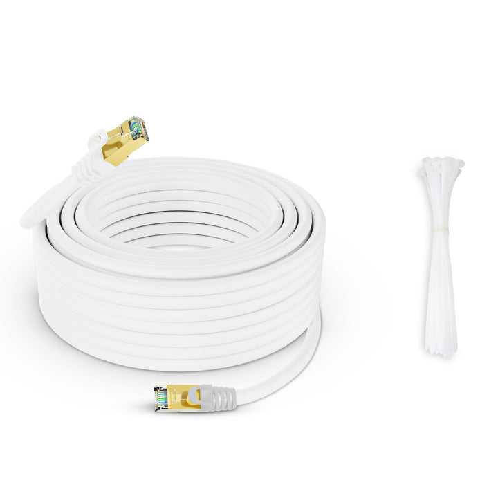 20m CAT 7 Patchkabel Netzwerkkabel,10 Gigabit 600MHz Highspeed LAN-Kabel&amp;RJ45 Ethernet Kabel(Weiss W