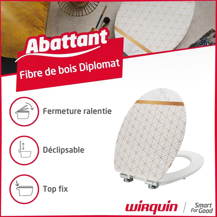WC-Sitz Diplomat, goldfarbener Marmor (Label FSC)