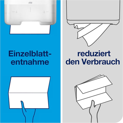 Tork Zickzack Papierhandtücher Universal 290152 - H3 Falthandtücher für Papierhandtuchspender - 1-la