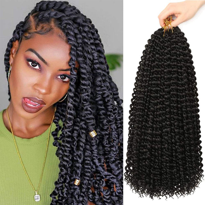 Passion Twist Hair, 7 Packungen 18-Zoll-Wasserwellen-Häkelhaar für langes böhmisches Haar Flechten v
