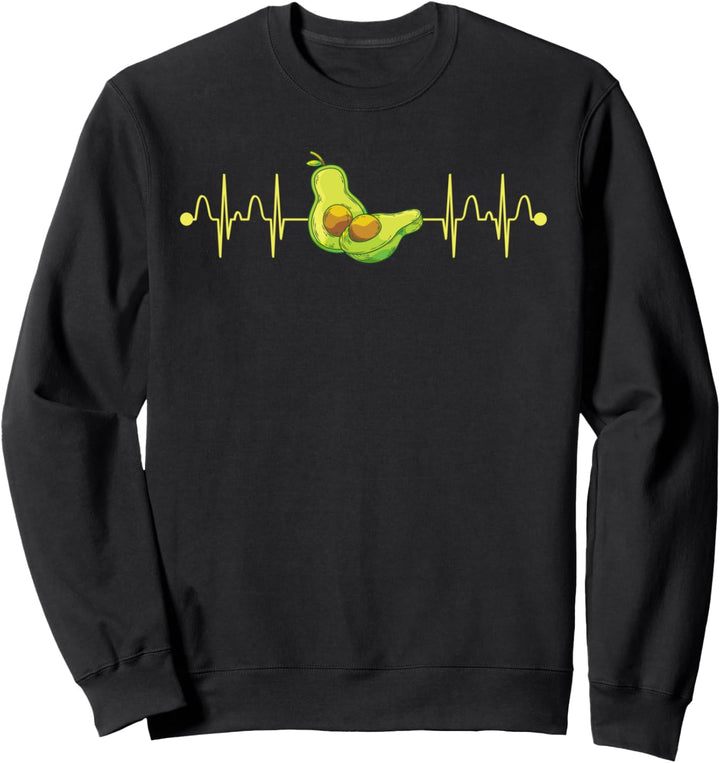 Vegetarier Gesunder Lifestyle Vegan Herzschlag Avocado Sweatshirt