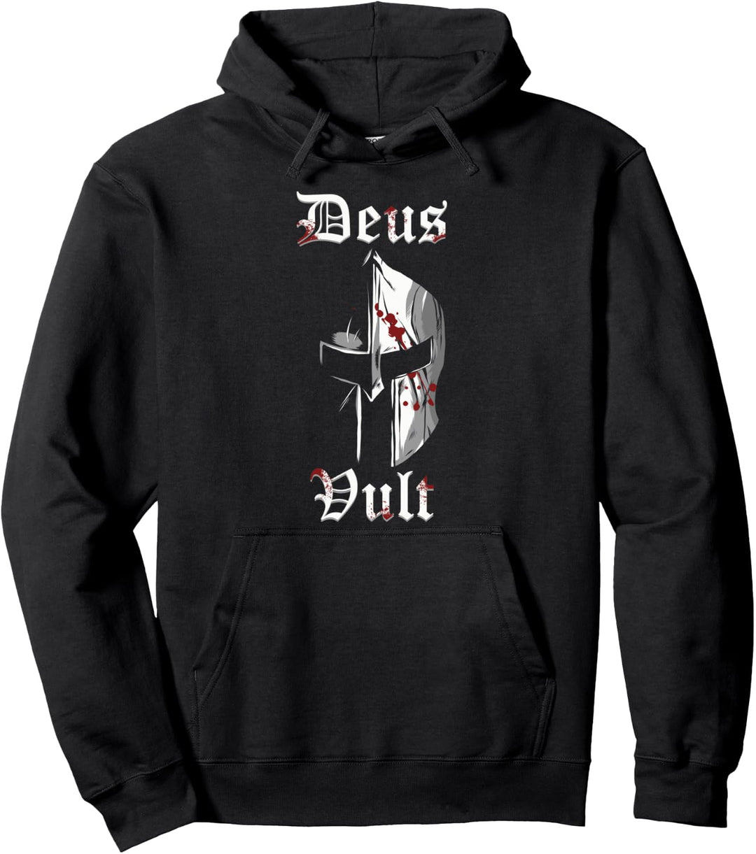 Deus Vult Kreuzritter Tempelritter Mittelalter Pullover Hoodie