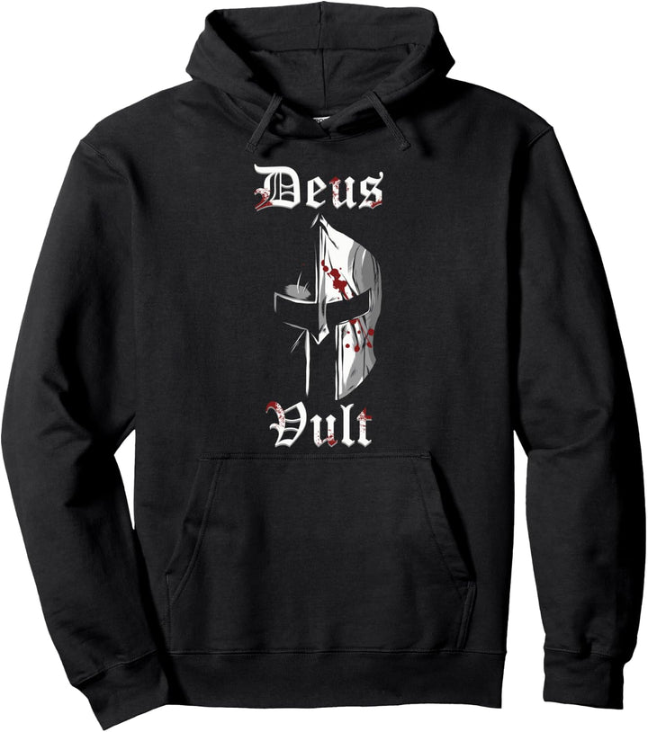 Deus Vult Kreuzritter Tempelritter Mittelalter Pullover Hoodie