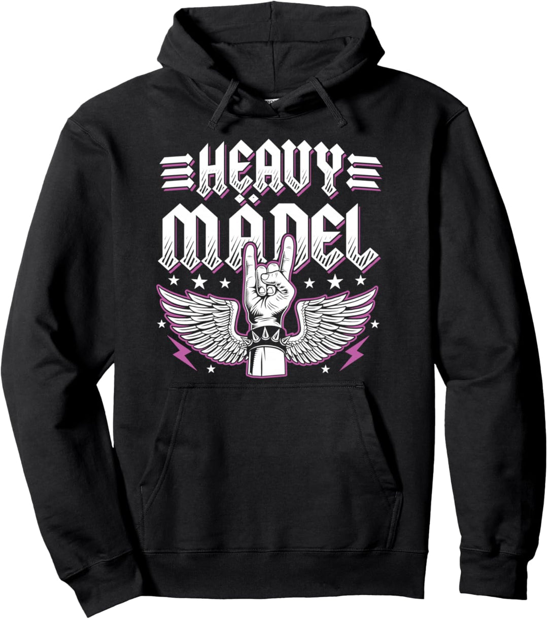 Heavy Mädel Rockerbraut Heavy Metal Rocker Damen Pullover Hoodie