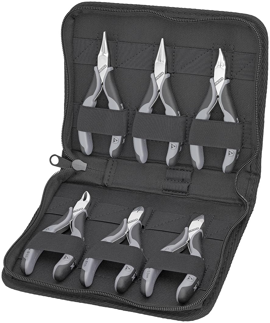 Knipex Elektronikzangen-Set mit Werkzeugen für Arbeiten an elektronischen Bauteilen 220 mm 00 20 17