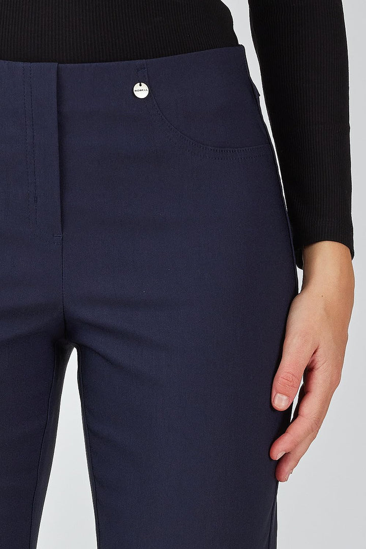 Style BELLA09-7/8 Stoffhose Damen high Waist - Damenhose Power Stretch - Bengaline Stoff Hose mit Au