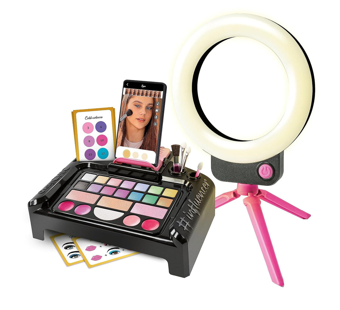 Clementoni Crazy Chic Make-up Artist - Schminkkasten, buntes Make-up Set mit glitzerndem Lidschatten