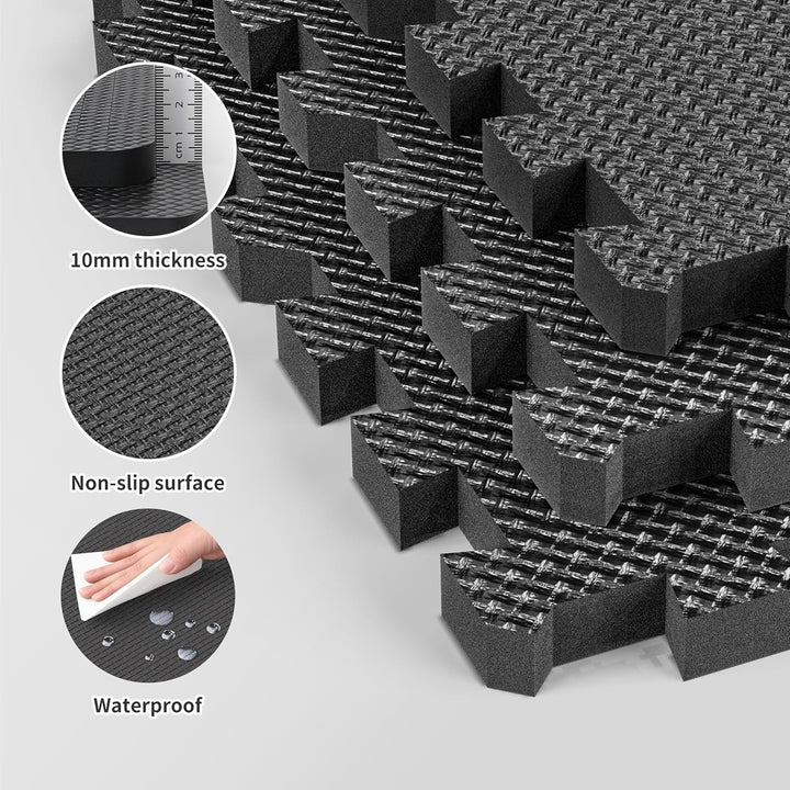 PROIRON Bodenschutzmatte Fitness Dicke 1cm, 30x30cm Puzzlematte Boden, Schutzmatten Fitness Unterleg