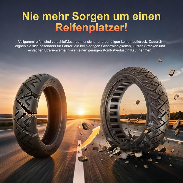 60/65-6,9 Ersatzräder Vollgummireifen 10 Zoll Solide Reifen für Ninebot Max G2 G2D G2E G65 F3 F3 Pro