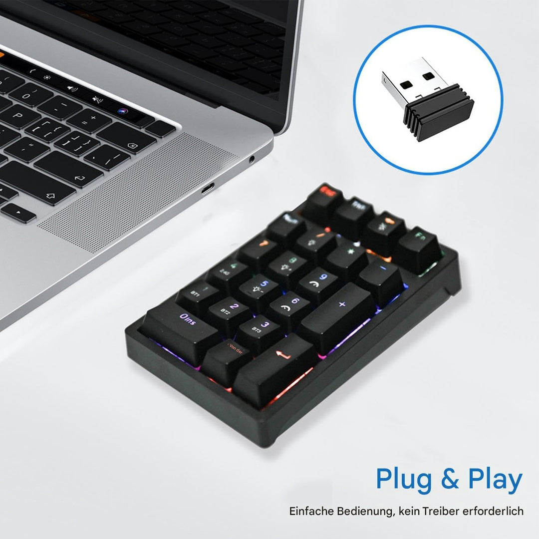 Generisch Zahlenblock | USB Mechanische Kompakte,21 Tasten Nummernblock,Für Laptop Computer, Desktop