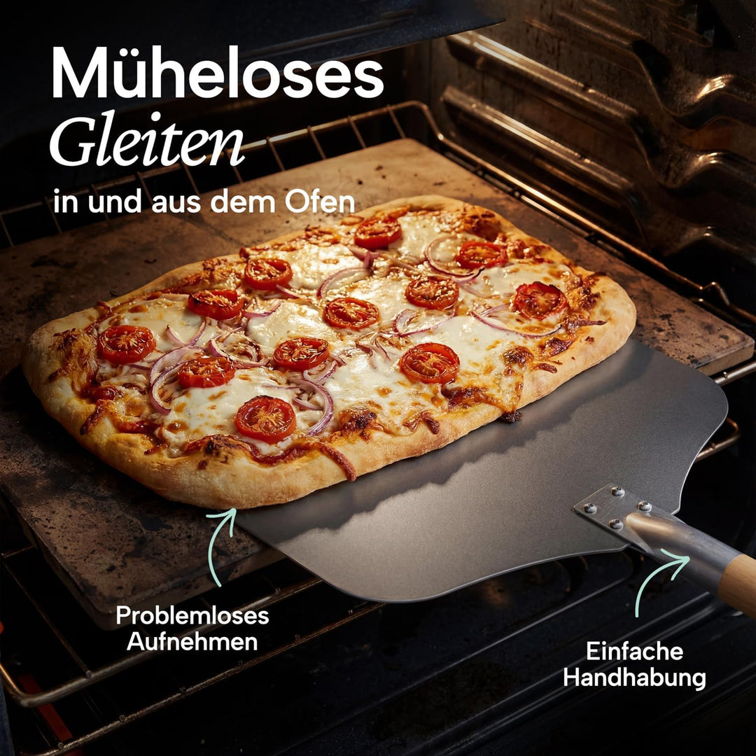 Blumtal Pizzaschieber mit grosser Fläche und abnehmbaren Griff - 30,5cm x 30,5cm Pizzaschaufel Alumi