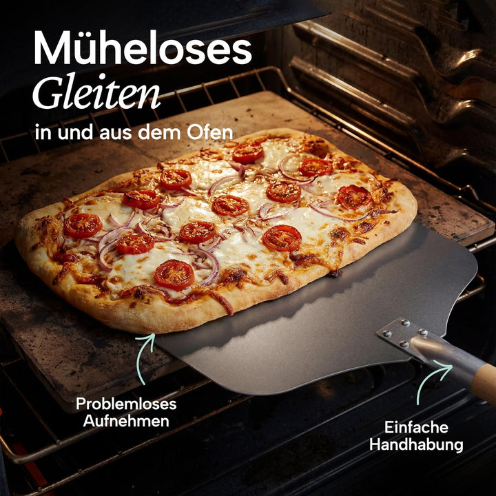 Blumtal Pizzaschieber mit grosser Fläche und abnehmbaren Griff - 30,5cm x 30,5cm Pizzaschaufel Alumi