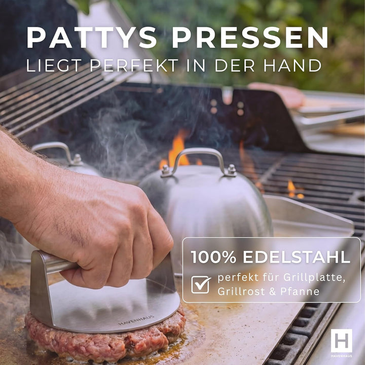 Patty Presse aus Edelstahl – Formring zur Portionierung von Fleisch – wiederverwendbares Küchenzubeh