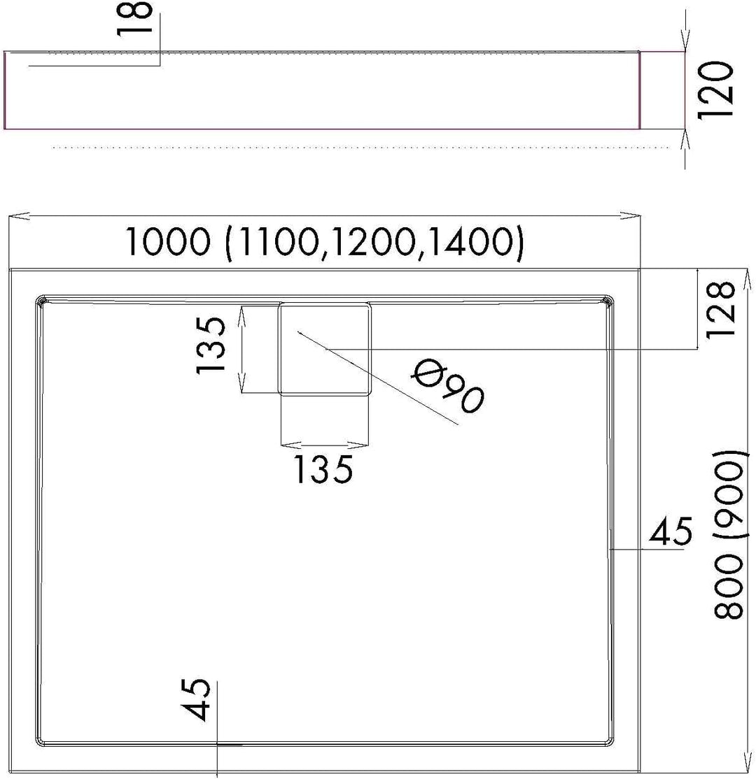 AQUABAD Duschwanne/Duschtasse | Komplettset Finca mit LeakProtect Technologie Smooth White 80x140cm