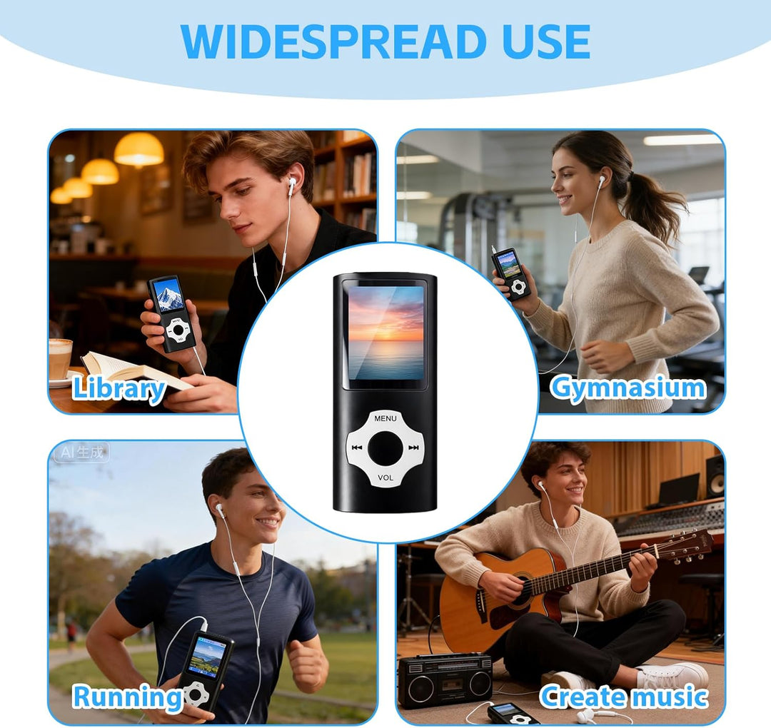 32GB MP3-Player/MP4-Player, Speicher, Verlustfreier Klang, HD Lautsprecher, Sprachrekorder, 1,8 Zoll