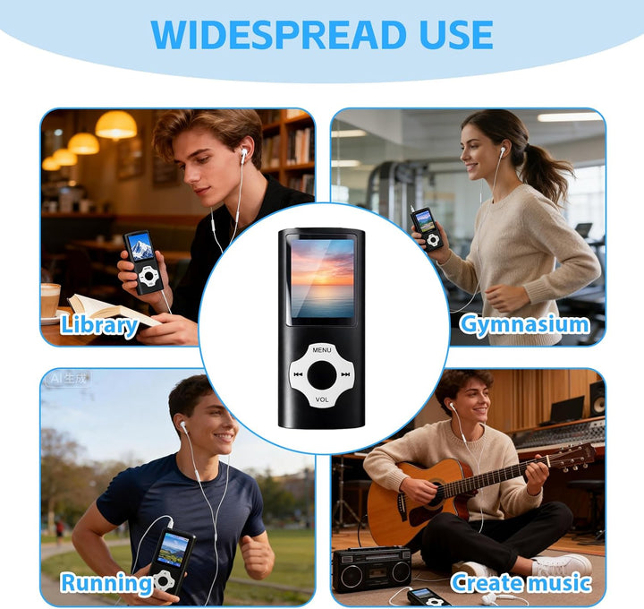 32GB MP3-Player/MP4-Player, Speicher, Verlustfreier Klang, HD Lautsprecher, Sprachrekorder, 1,8 Zoll