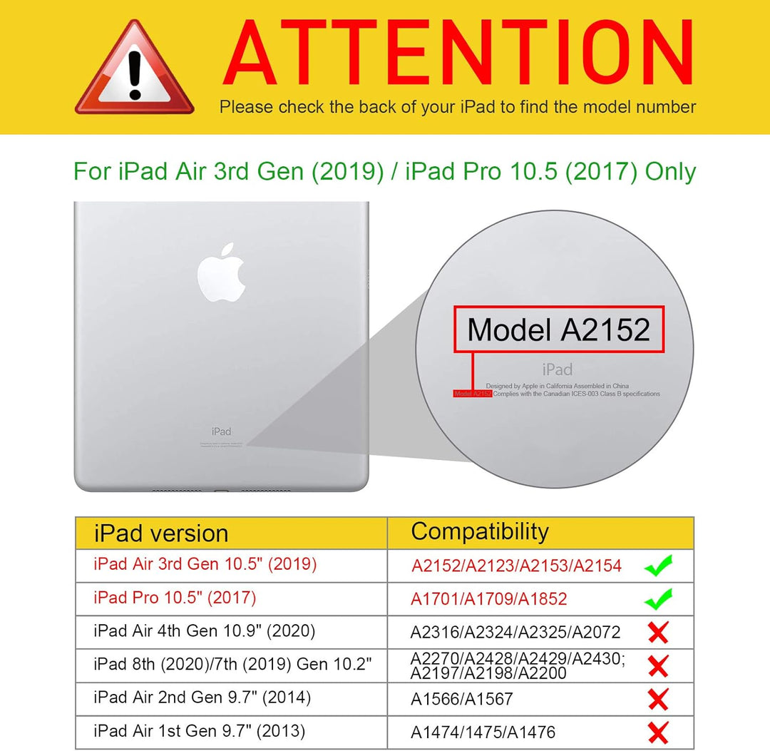 Fintie Hülle für iPad Air 10.5" 2019 (3. Generation) / iPad Pro 10.5" 2017, 360 Grad verstellbare Sc