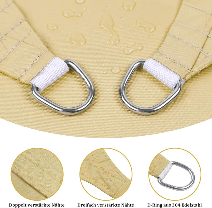 Shade&Beyond Sonnensegel Wasserdicht Rechteckig 3x3x3 m Wetterschutz Sonnenschutz Sunsegel PES-Polye